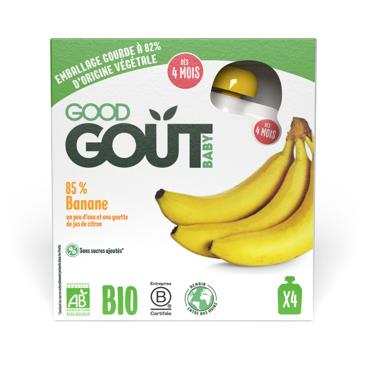 Good Gout BIO Banán 4m+ kapsička 4x85 g Good Gout