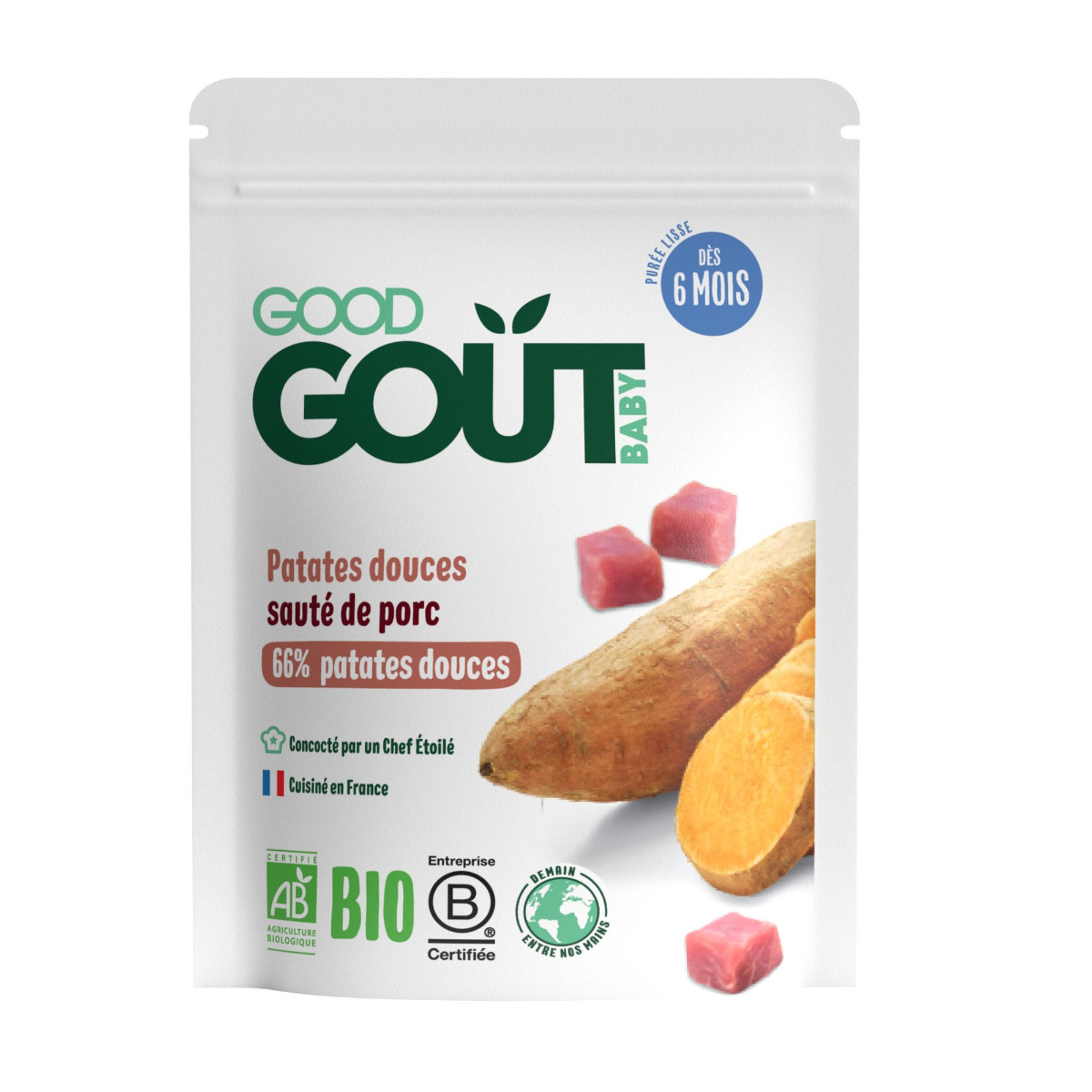 Good Gout BIO Batáty s vepřovým masem 6m+ 190 g Good Gout