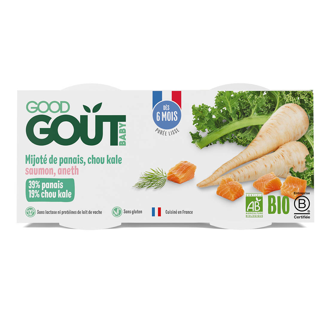 Good Gout BIO Losos s kapustou a pastinákem 6m+ 2x190 g Good Gout