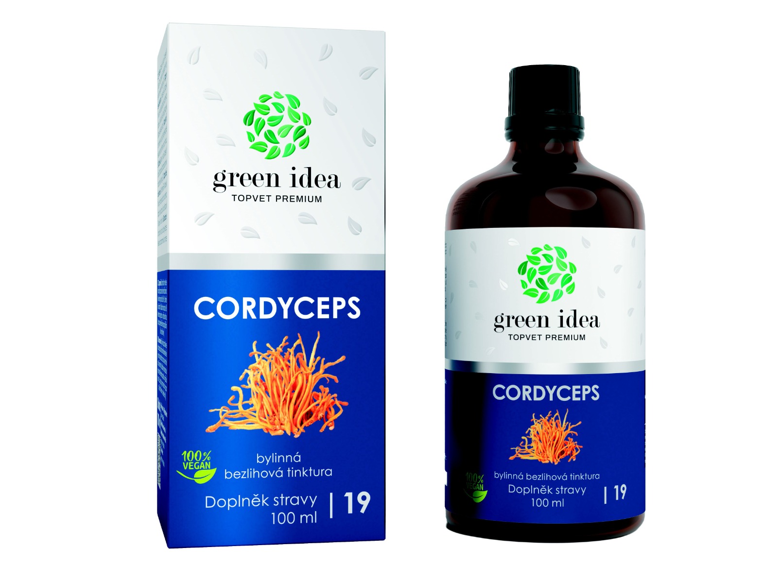 Green idea Cordyceps bezlihový extrakt 100 ml Green idea