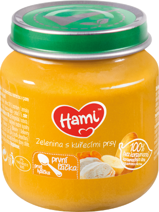 Hami První lžička Zelenina s kuřecími prsy 6m+ 125 g Hami