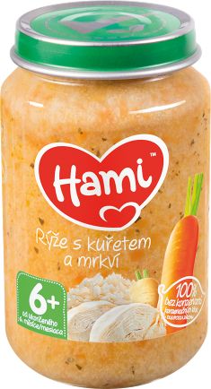 Hami Rýže s kuřetem a mrkví 6m+ 200 g Hami