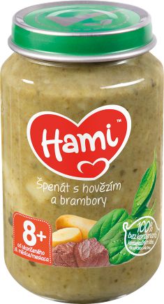 Hami Špenát s hovězím a brambory 8m+ 200 g Hami