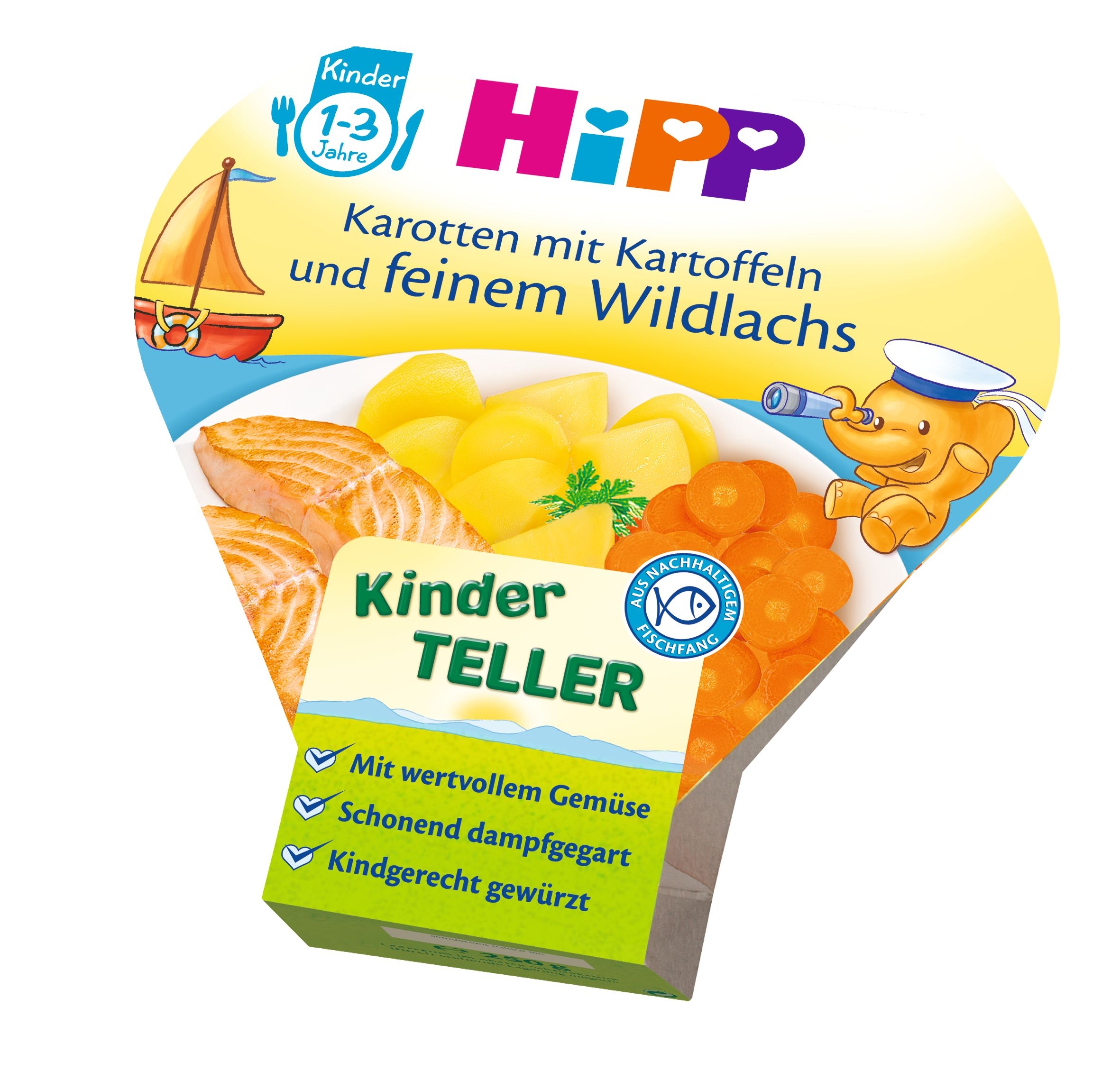 Hipp Brambory se zeleninou a jemným lososem 250 g Hipp
