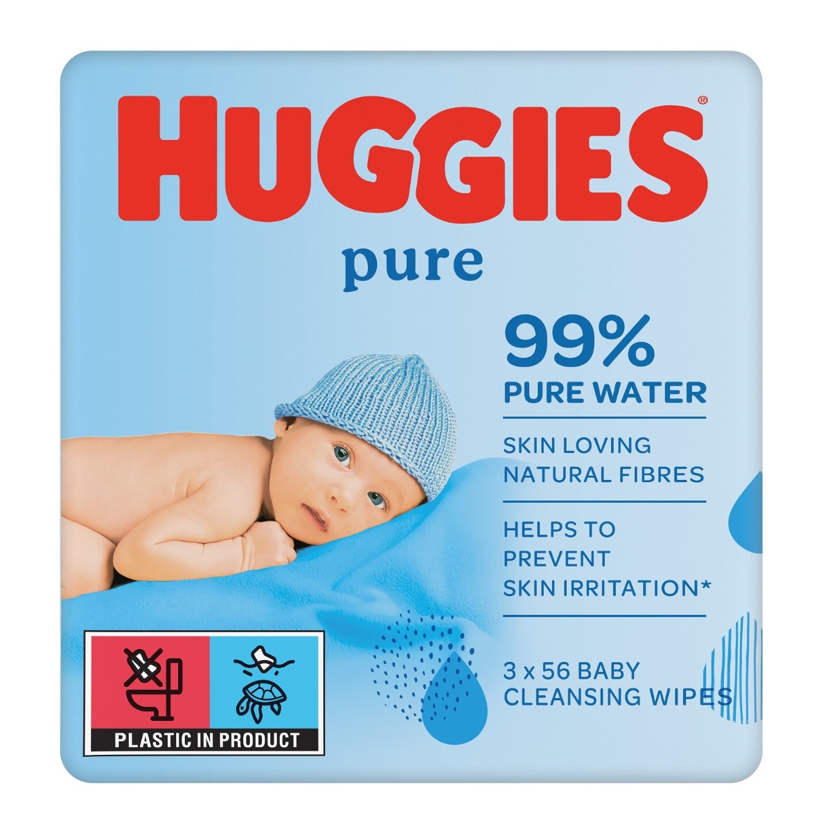 Huggies Pure Triplo vlhčené ubrousky 3x56 ks Huggies