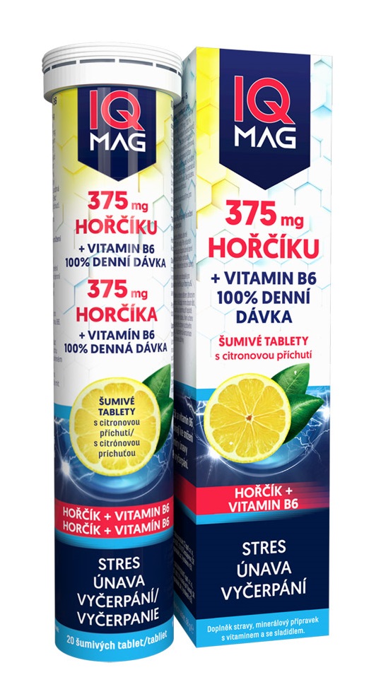 IQ Mag Hořčík 375 mg + vitamin B6 20 šumivých tablet IQ Mag
