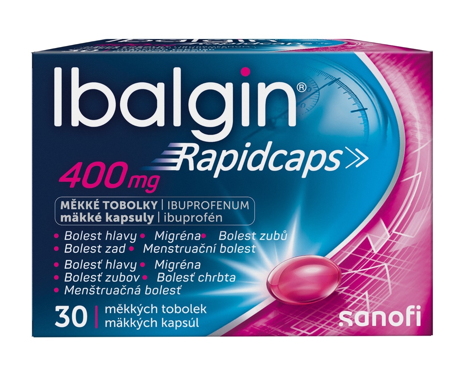 Ibalgin Rapidcaps 400 mg 30 měkkých tobolek Ibalgin