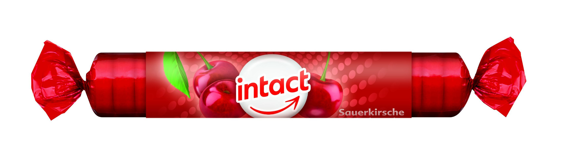 Intact Hroznový cukr s vitaminem C třešeň rolička 40 g Intact
