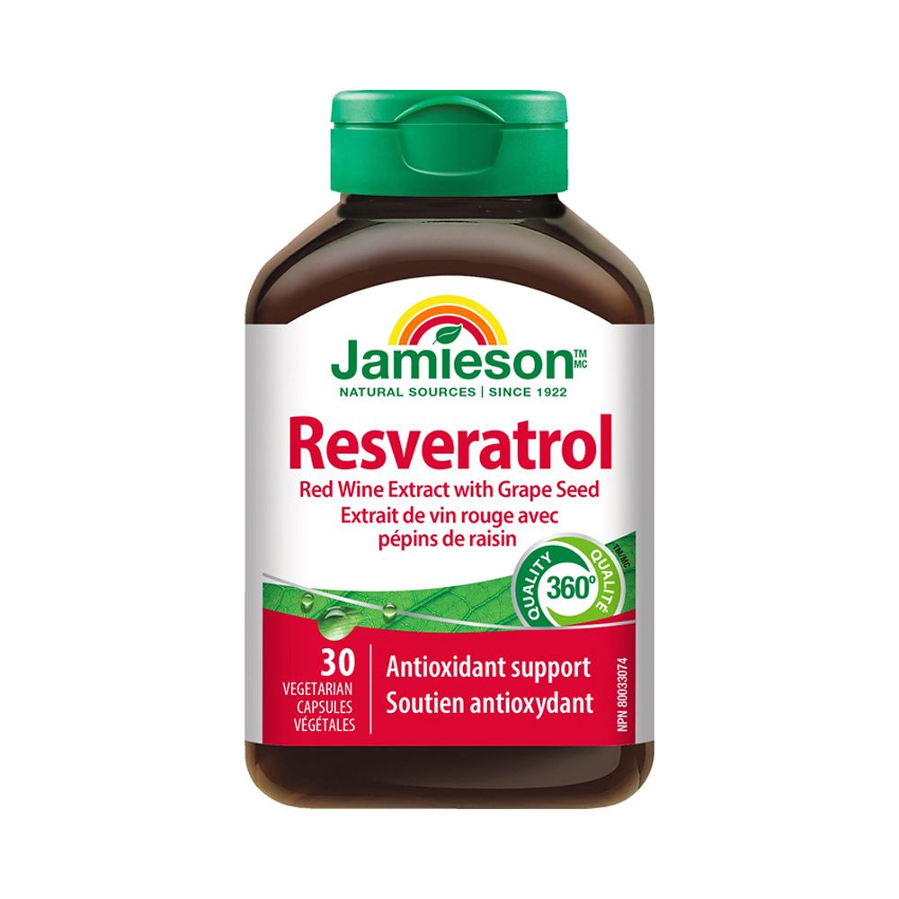 Jamieson Resveratrol 50 mg extrakt z červeného vína 30 kapslí Jamieson