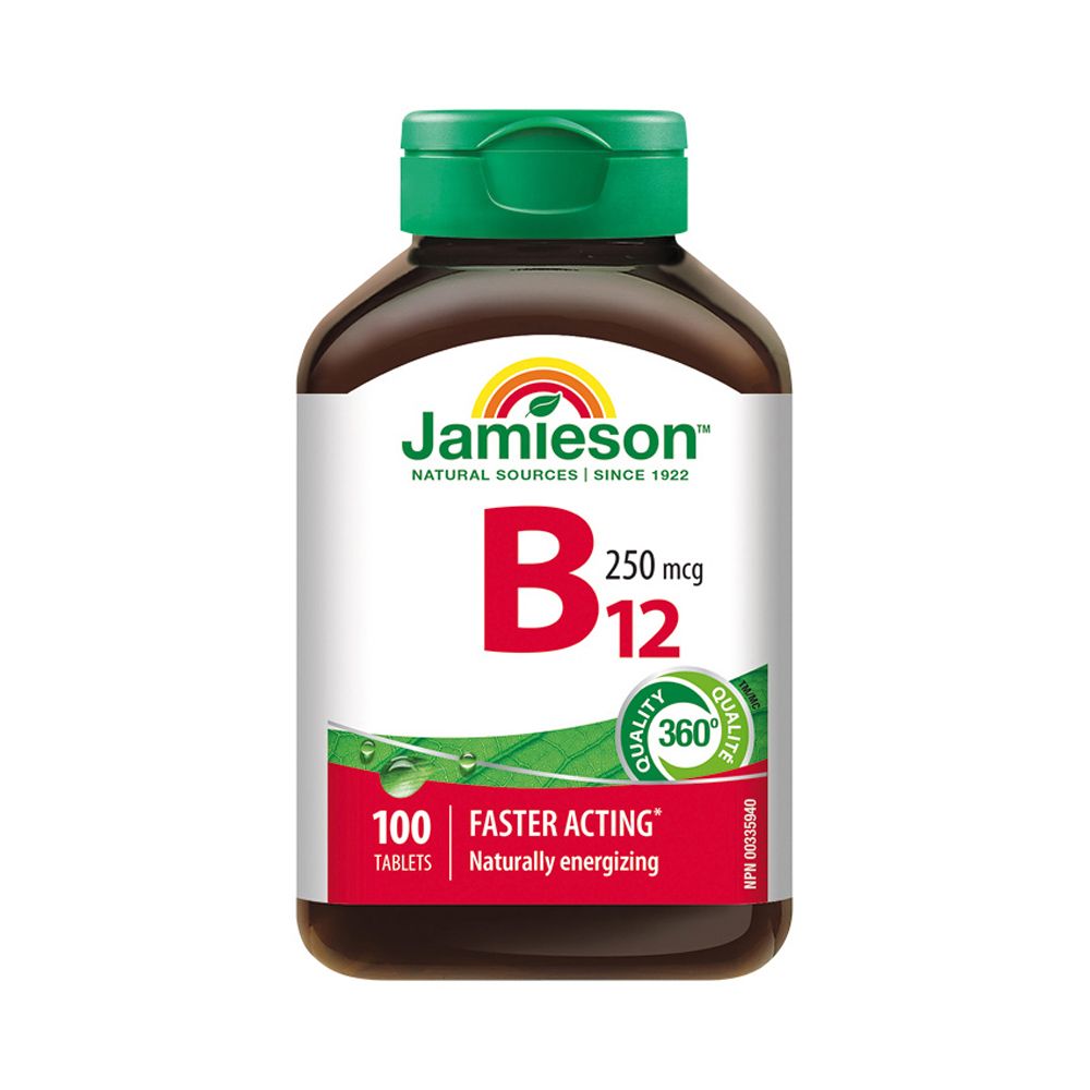 Jamieson Vitamín B12 metylkobalamín 250 μg 100 tablet Jamieson