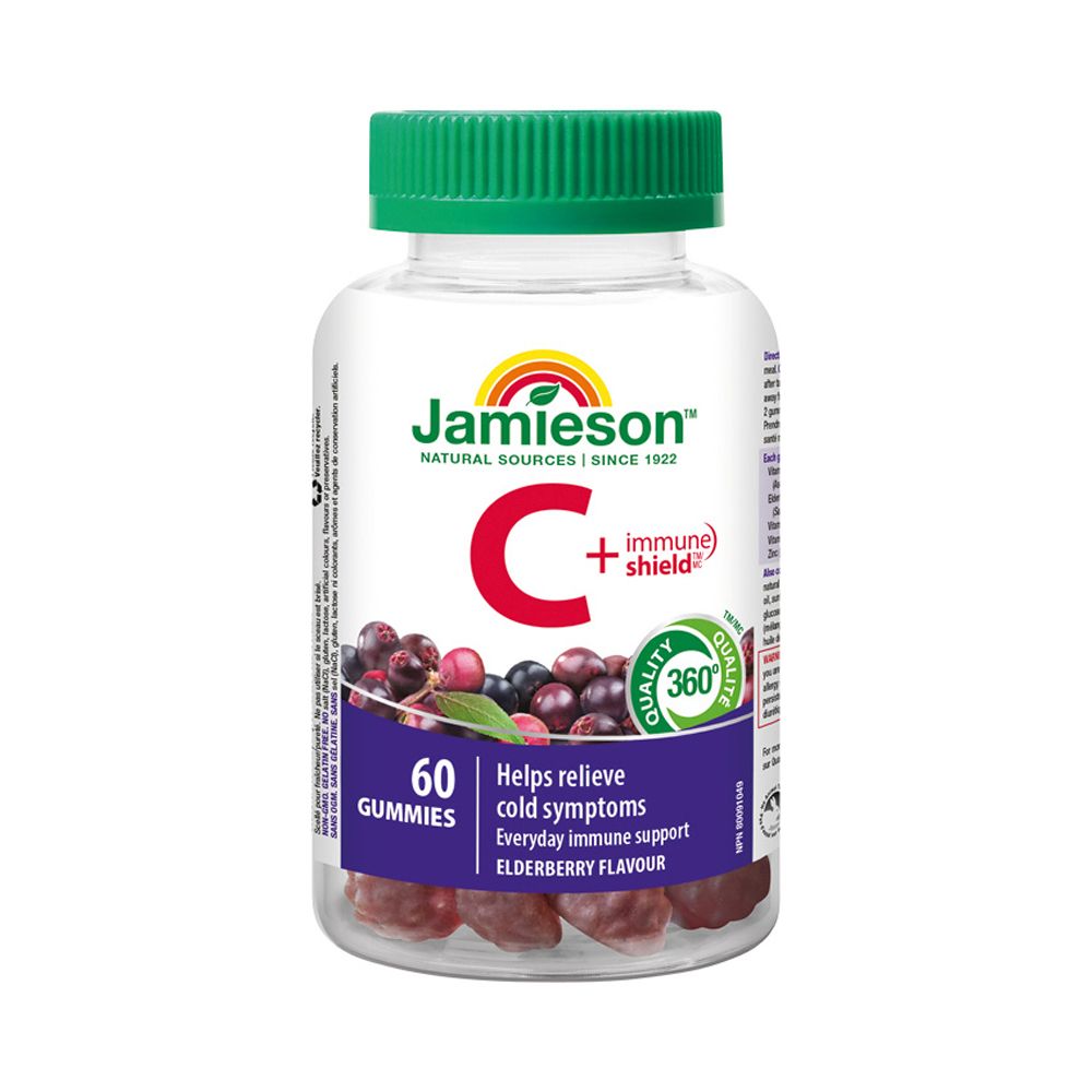 Jamieson Vitamin C + Immune Shield Gummies 60 gumových pastilek Jamieson