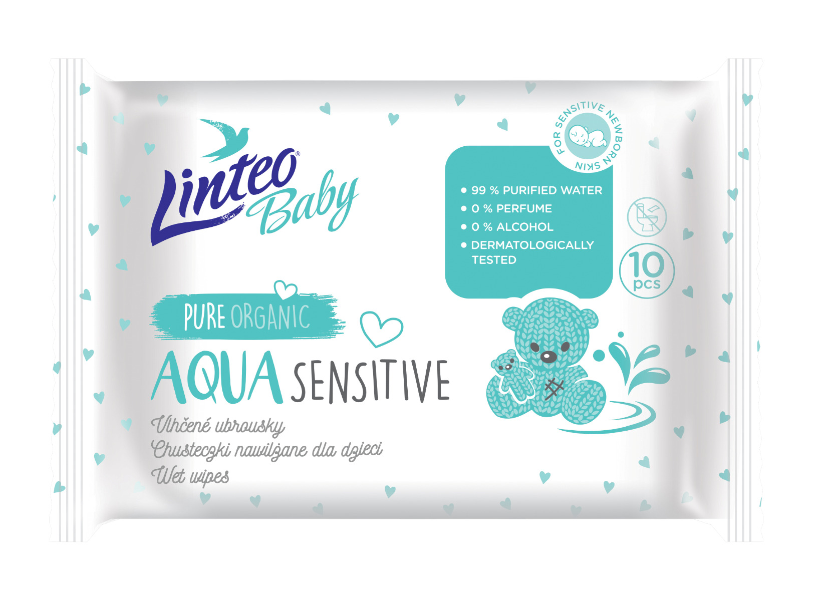 Linteo Baby Aqua vlhčené ubrousky 10 ks Linteo Baby