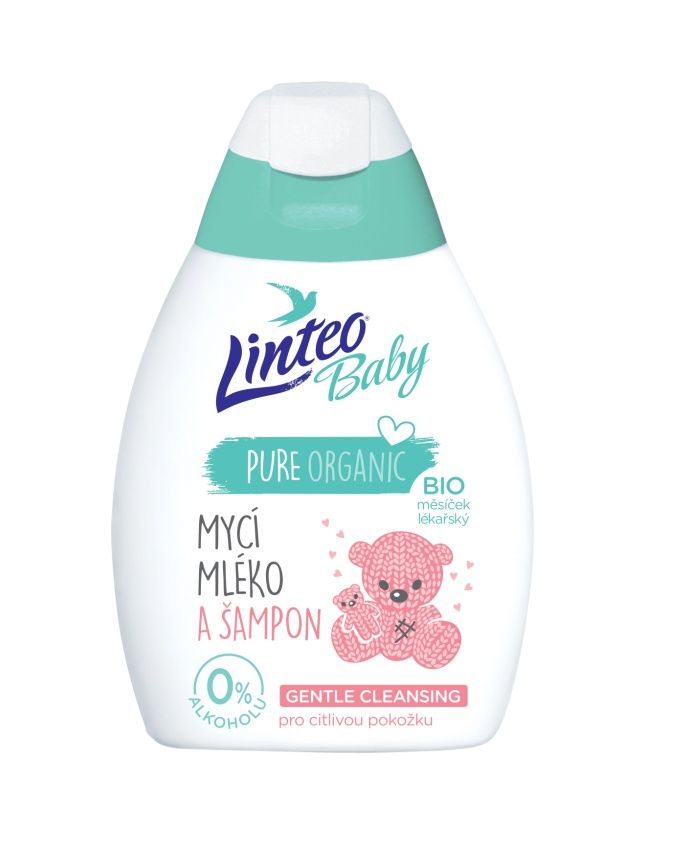 Linteo Baby Dětské mycí mléko a šampon s BIO měsíčkem lékařským 250 ml Linteo Baby