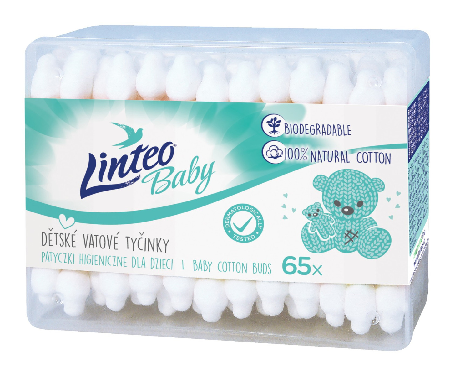 Linteo Baby Vatové tyčinky box 65 ks Linteo Baby