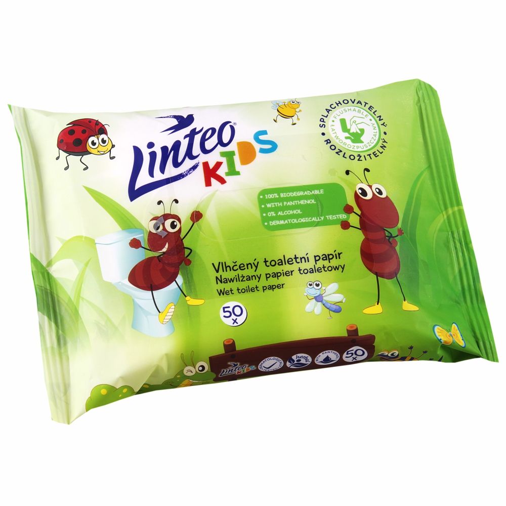 Linteo Kids Vlhčený toaletní papír pro děti 50 ks Linteo