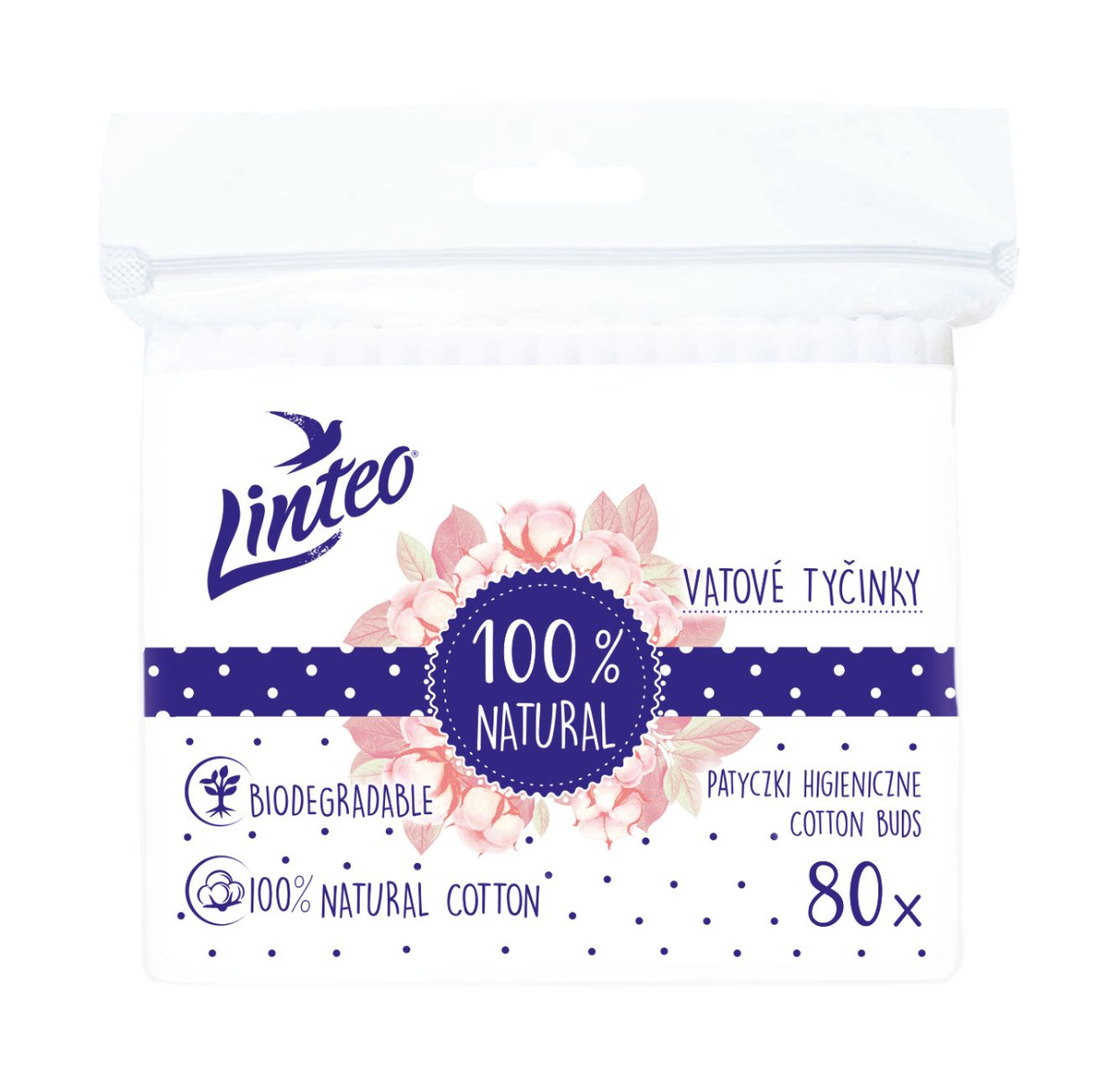 Linteo Vatové tyčinky 80 ks Linteo
