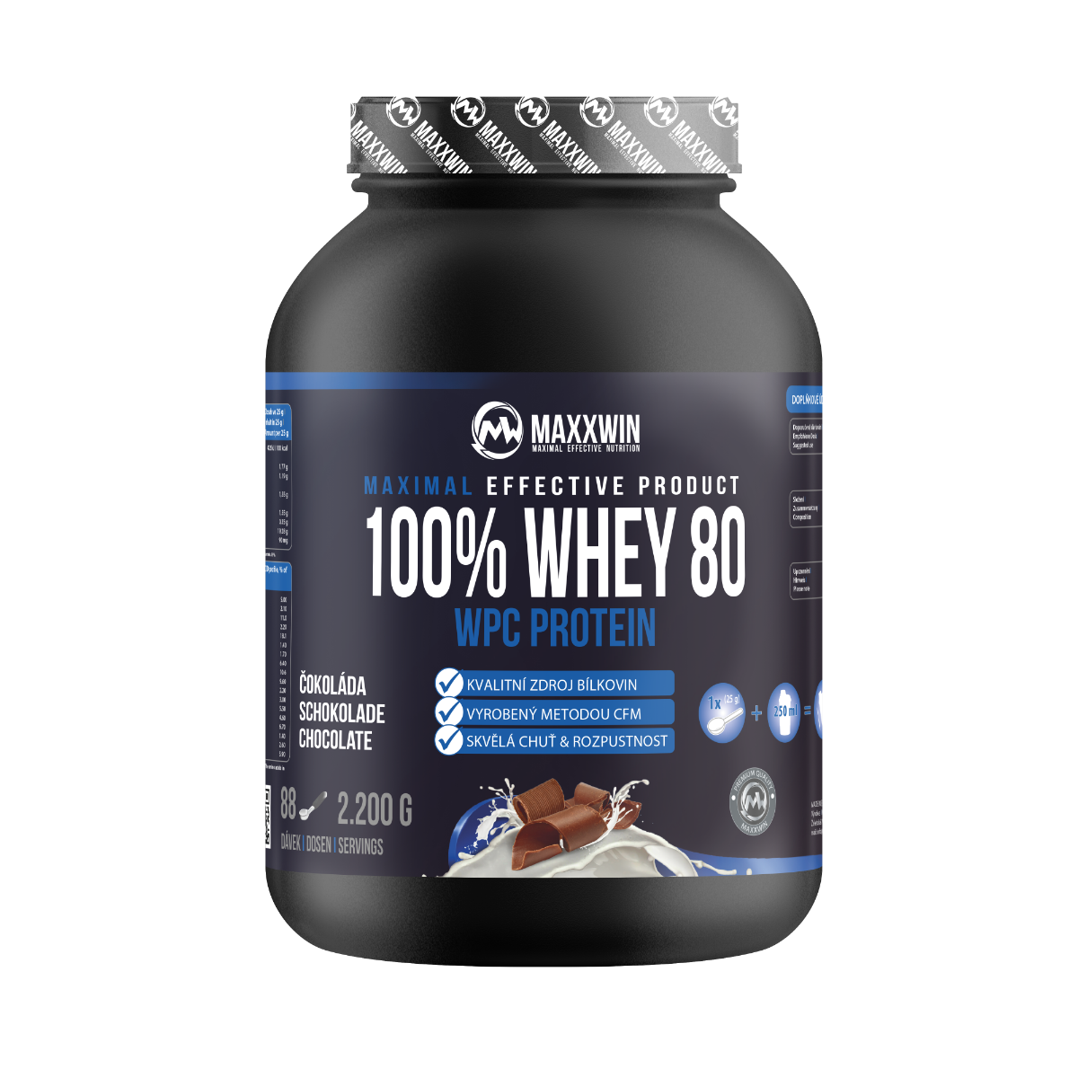 MAXXWIN 100% WHEY 80 čokoláda 2200 g MAXXWIN