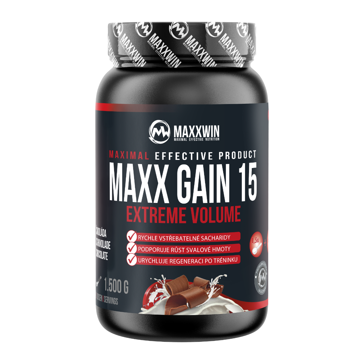 MAXXWIN MAXX GAIN 15 tmavá čokoláda 1500 g MAXXWIN