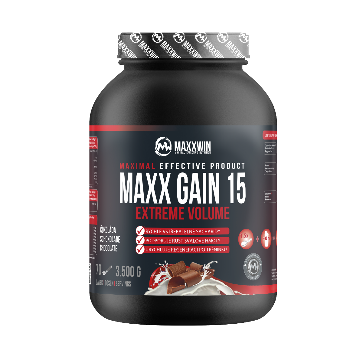 MAXXWIN MAXX GAIN 15 tmavá čokoláda 3500 g MAXXWIN