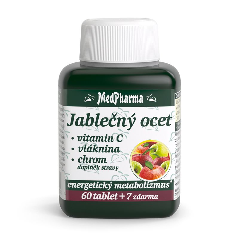 MedPharma Jablečný ocet + vitamin C + vláknina + chrom 67 tablet MedPharma