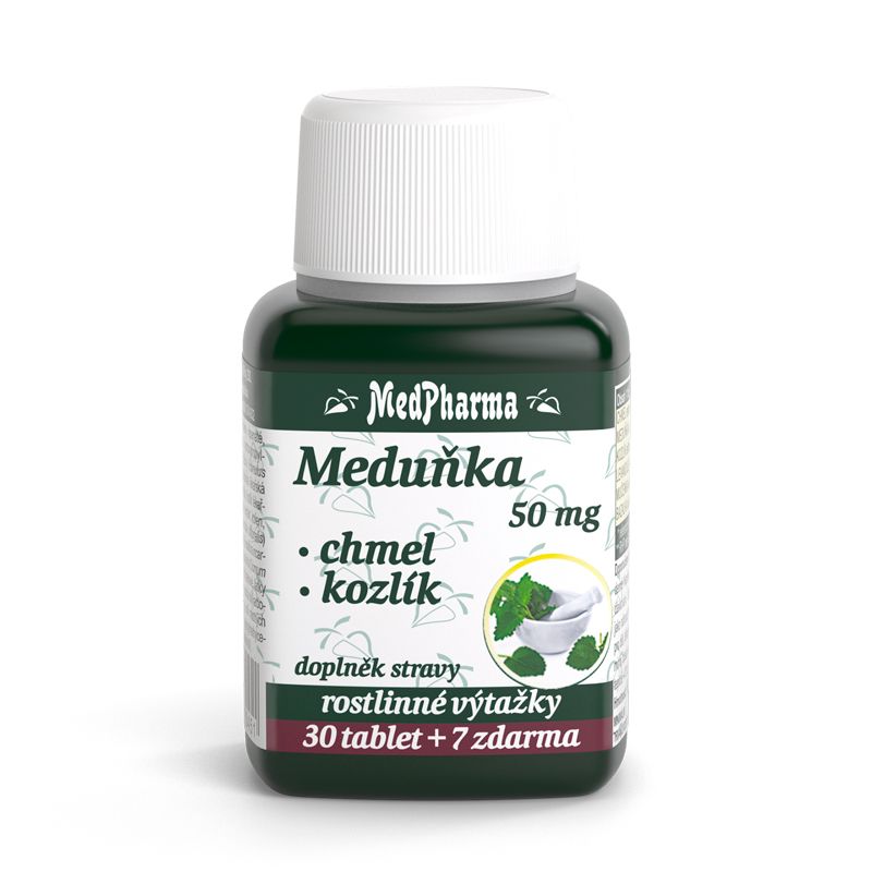 MedPharma Meduňka 50 mg + Chmel + Kozlík 37 tablet MedPharma