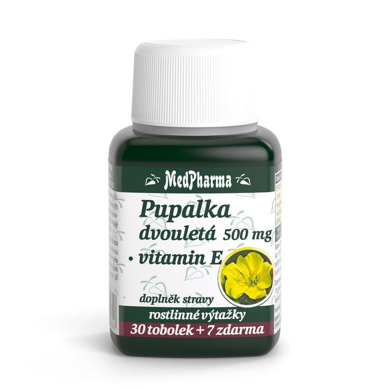 MedPharma Pupalka dvouletá 500 mg + Vitamín E 37 tobolek MedPharma