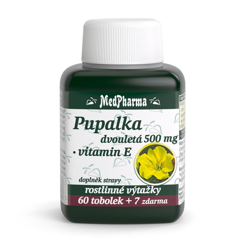 MedPharma Pupalka dvouletá 500 mg + Vitamín E 67 tobolek MedPharma