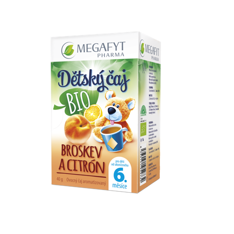 Megafyt Dětský BIO ovocný čaj s příchutí broskev a citrón 20x2 g Megafyt
