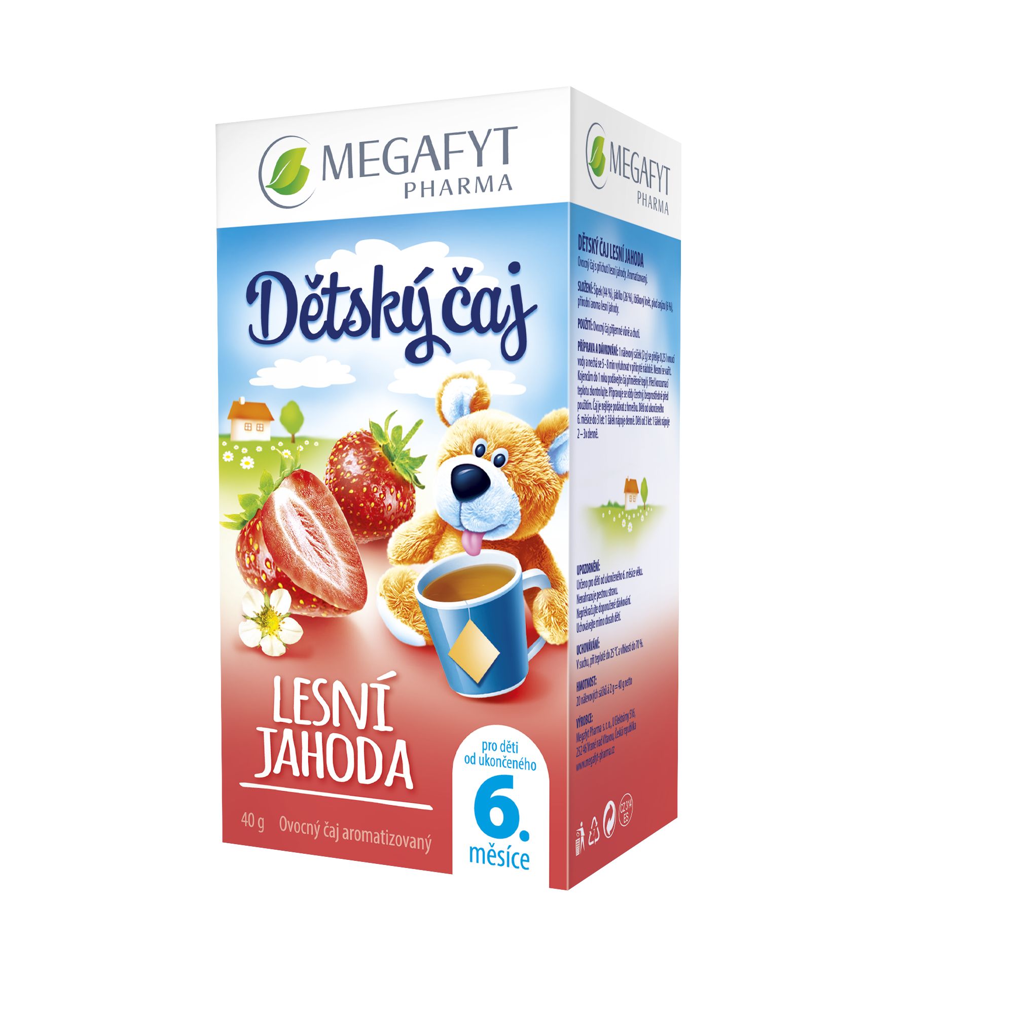 Megafyt Dětský ovocný čaj s příchutí lesní jahody porcovaný čaj 20x2 g Megafyt