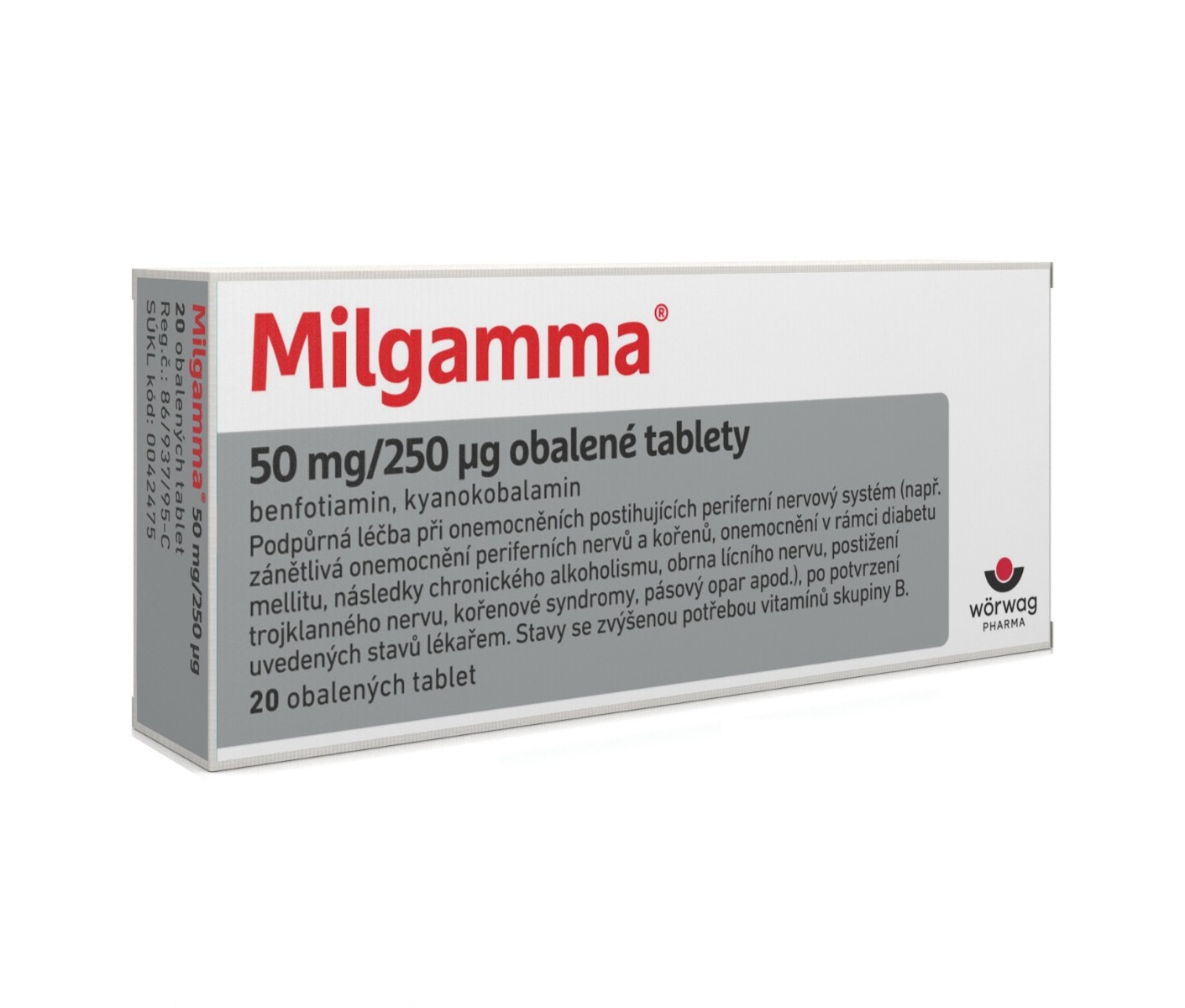 Milgamma 50 mg/250 μg 20 obalených tablet Milgamma