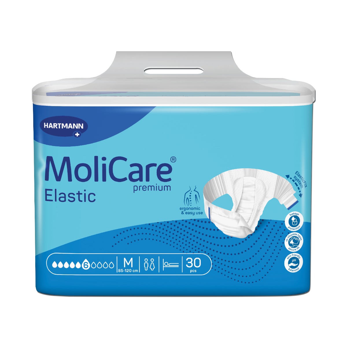 MoliCare Elastic 6 kapek vel. M inkontinenční kalhotky 30 ks MoliCare