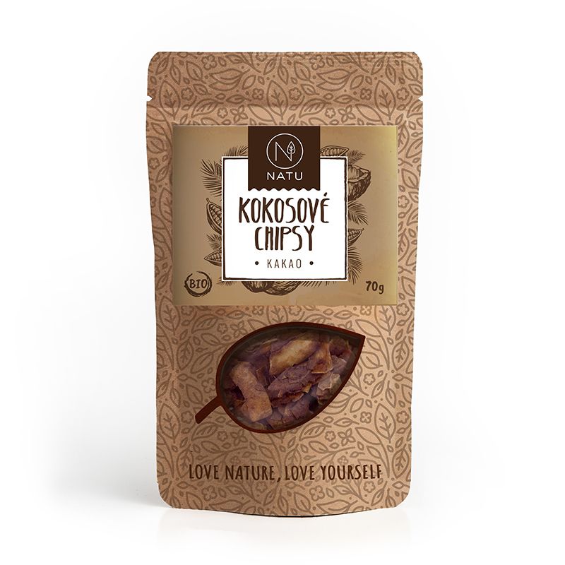 NATU Kokosové chipsy BIO kakao 70 g NATU