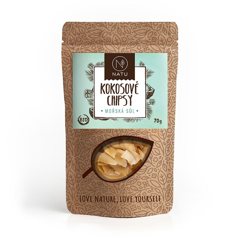 NATU Kokosové chipsy BIO mořská sůl 70 g NATU