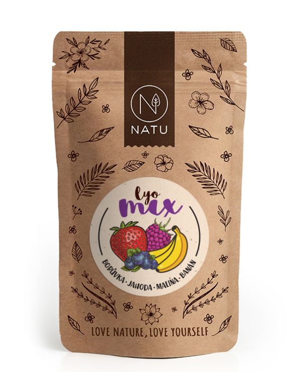 NATU Lyo mix borůvka & jahoda 35 g NATU
