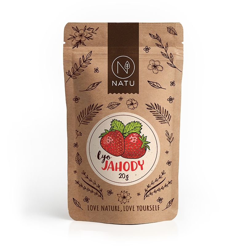 NATU Lyofilizované jahody plátky 20 g NATU