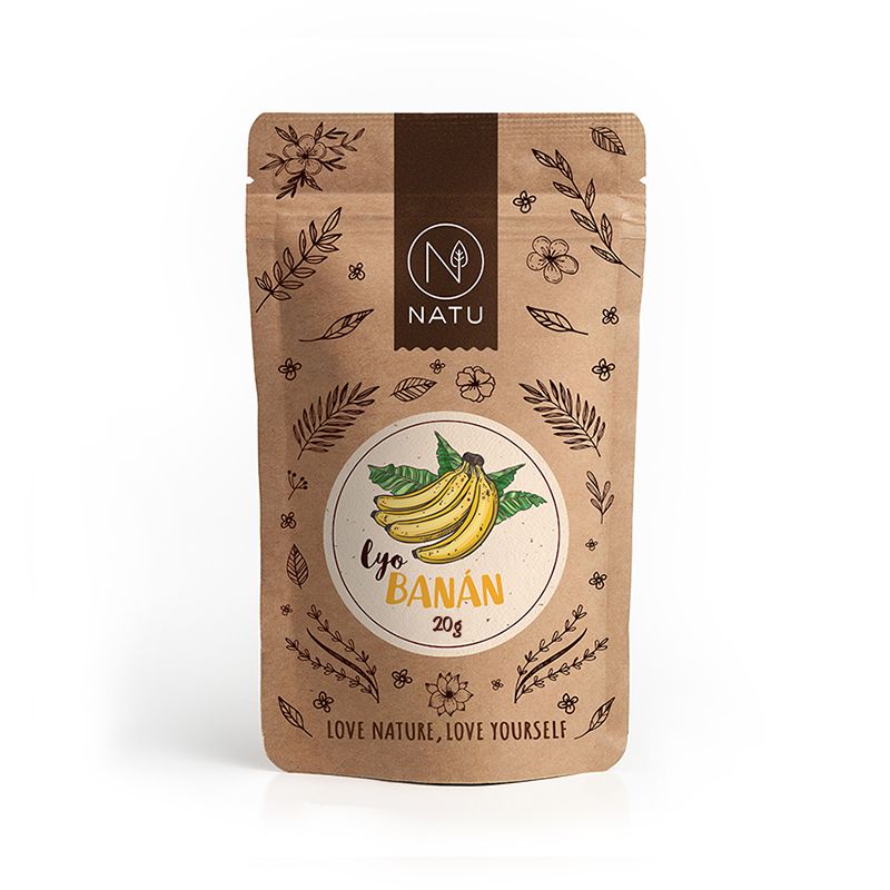 NATU Lyofilizovaný banán plátky 20 g NATU