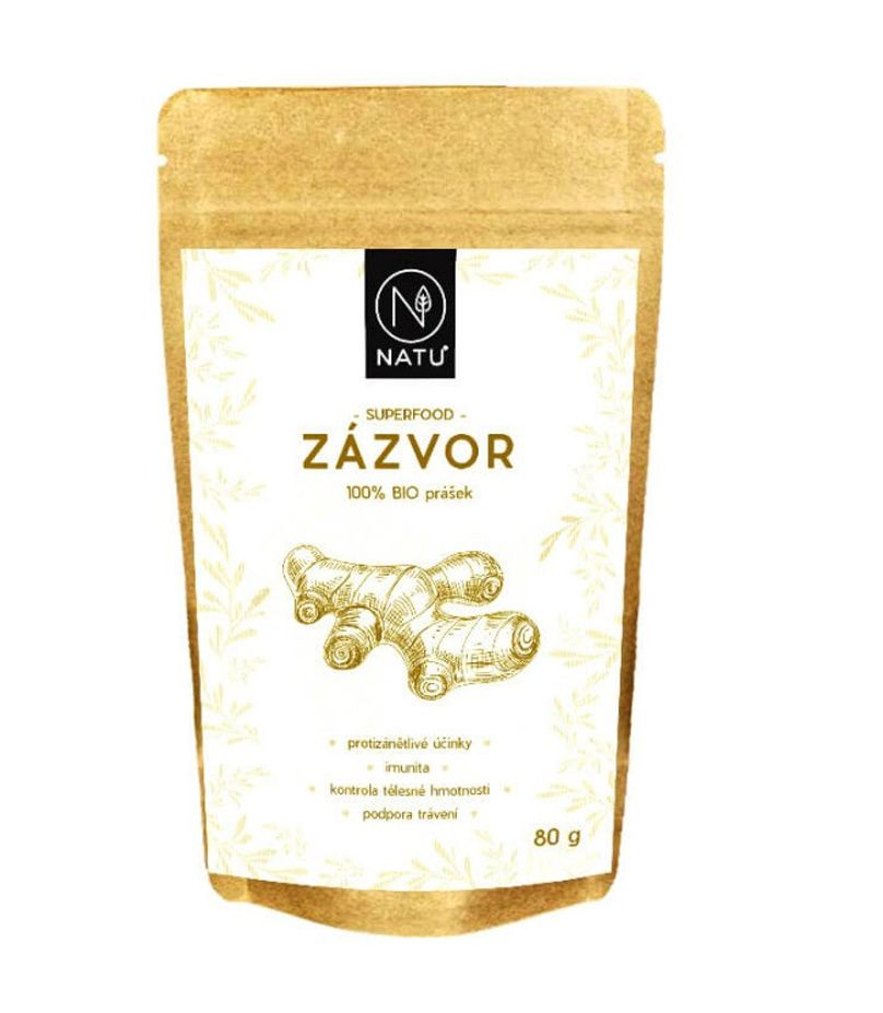 NATU Zázvor BIO prášek 80 g NATU