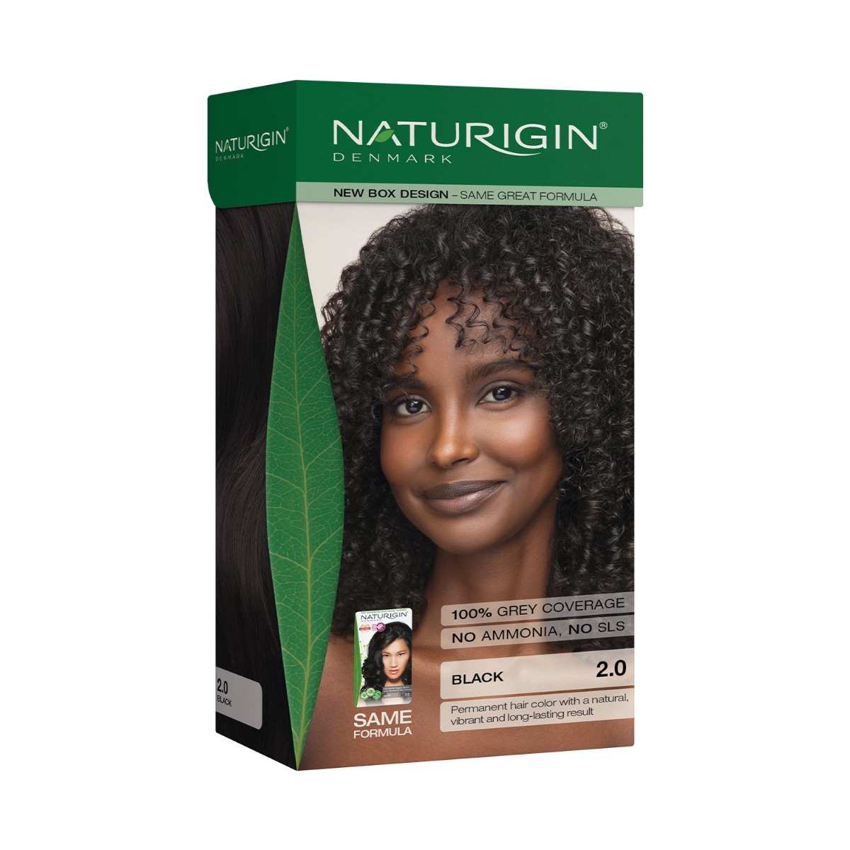 NATURIGIN Organic Based 100% Permanent Hair Colours Black 2.0 barva na vlasy 115 ml NATURIGIN