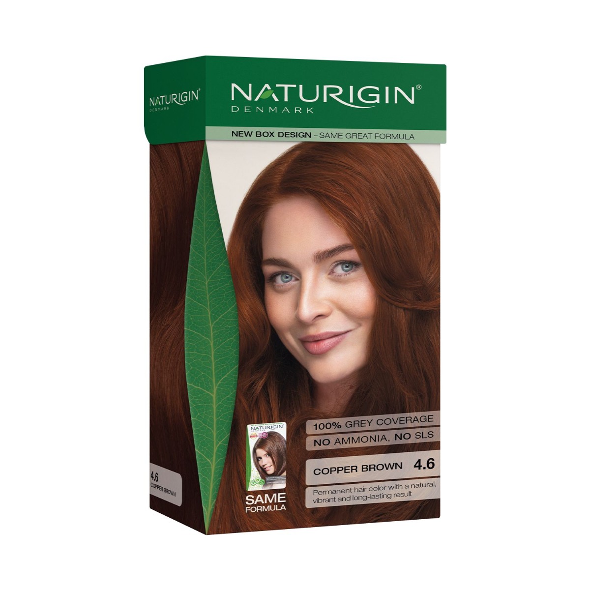 NATURIGIN Organic Based 100% Permanent Hair Colours Copper Brown 4.6 barva na vlasy 115 ml NATURIGIN