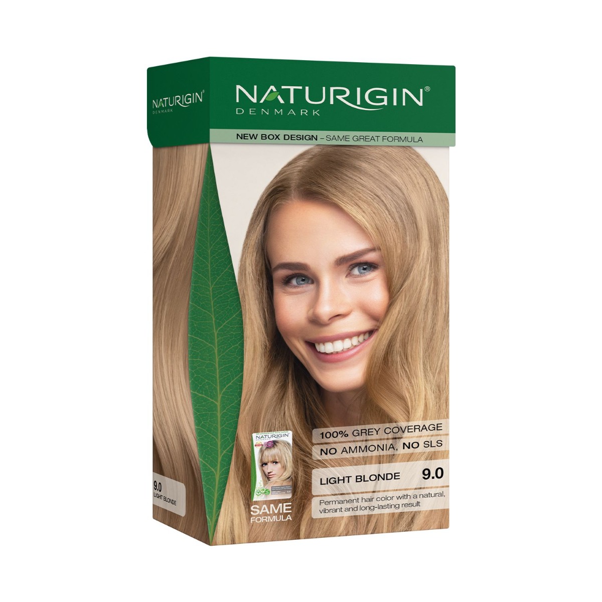 NATURIGIN Organic Based 100% Permanent Hair Colours Light Blonde 9.0 barva na vlasy 115 ml NATURIGIN