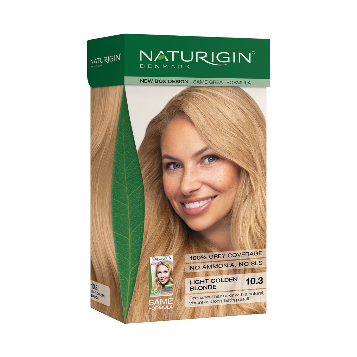 NATURIGIN Organic Based 100% Permanent Hair Colours Light Golden Blonde 10.3 barva na vlasy 115 ml NATURIGIN