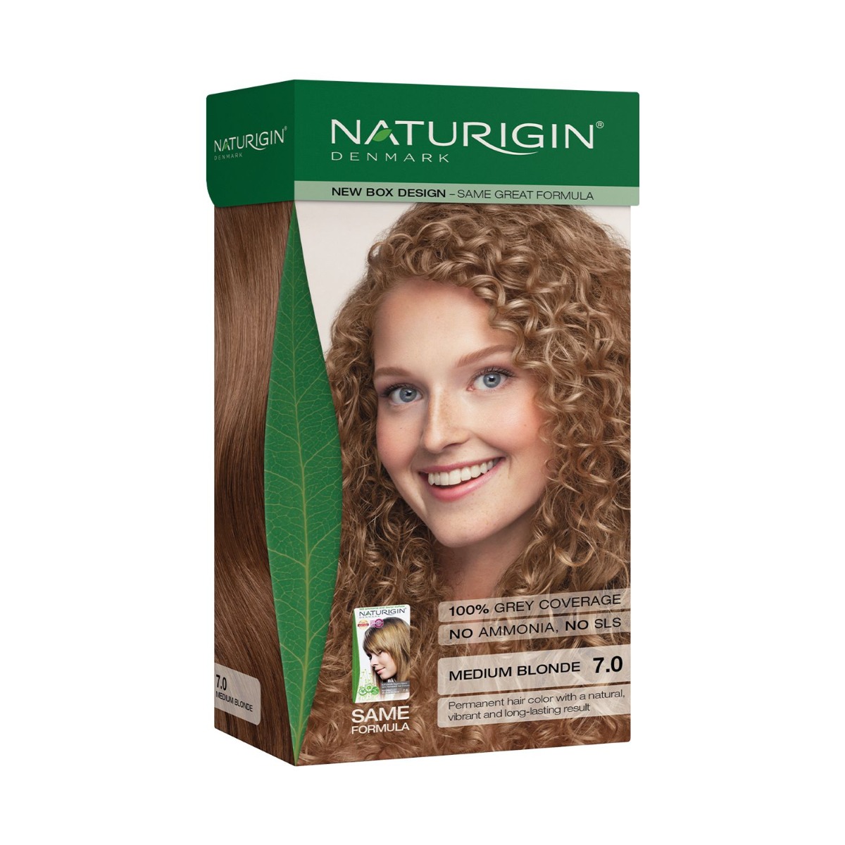 NATURIGIN Organic Based 100% Permanent Hair Colours Medium Blonde 7.0 barva na vlasy 115 ml NATURIGIN