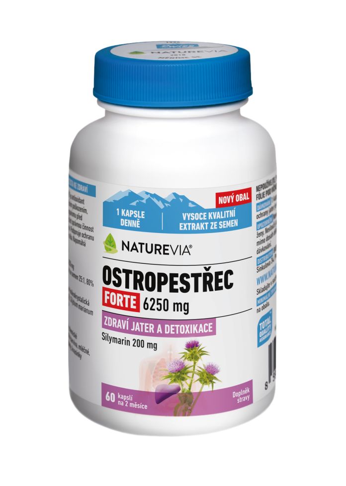 NatureVia Ostropestřec Forte 60 kapslí NatureVia