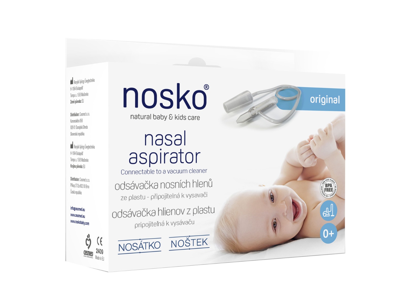 Nosátko Odsávačka nosních hlenů z plastu 1 ks Nosátko