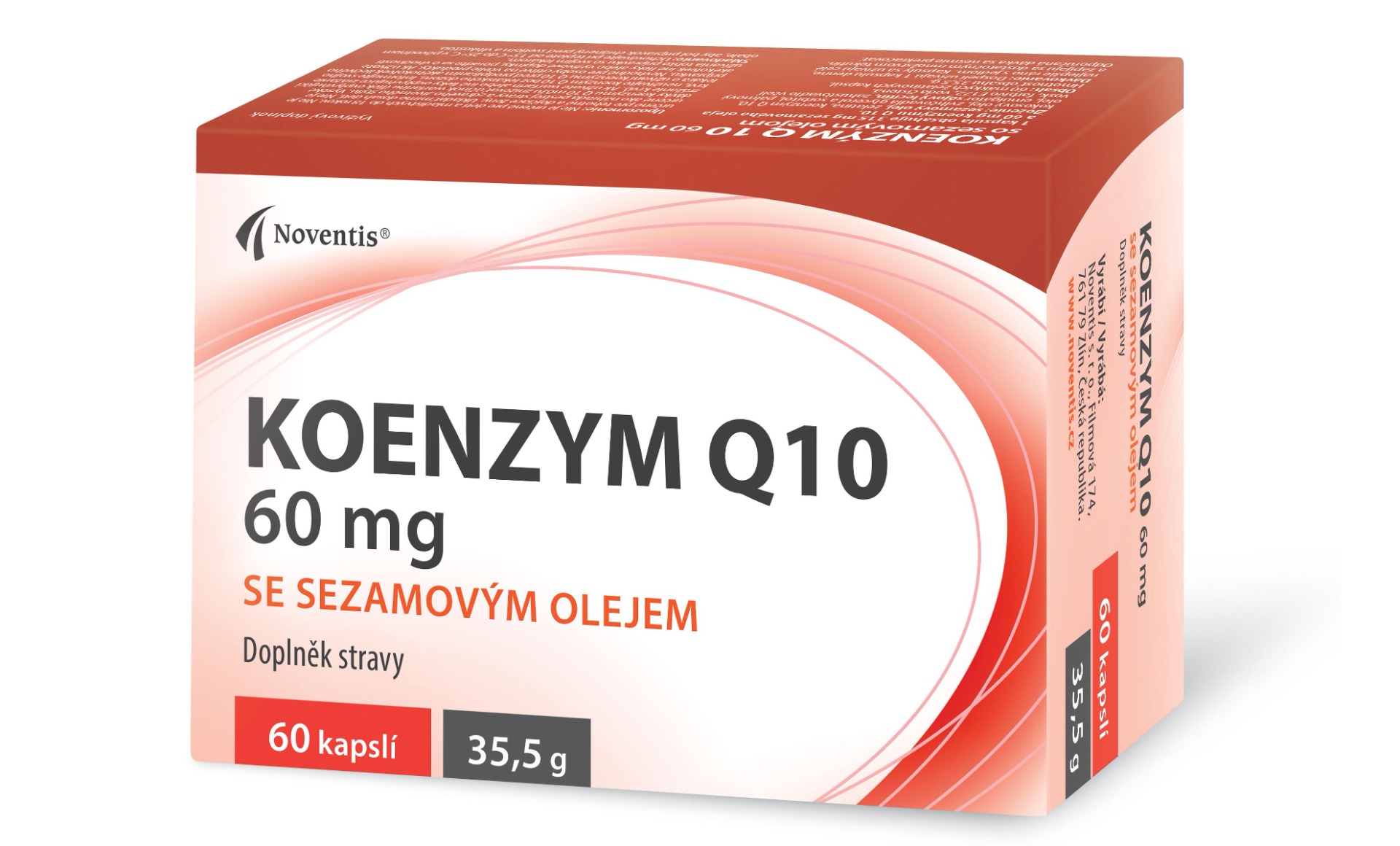 Noventis Koenzym Q10 60 mg se sezamovým olejem 60 kapslí Noventis