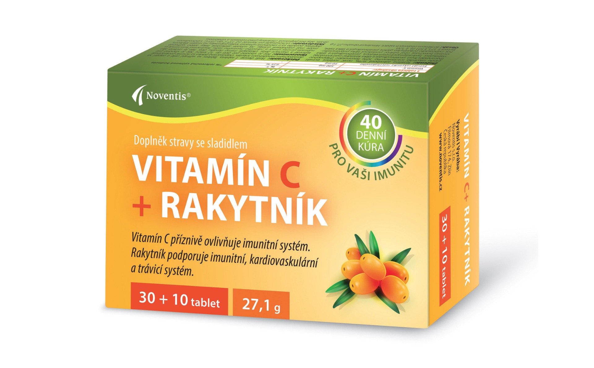 Noventis Vitamín C + Rakytník 30+10 tablet Noventis