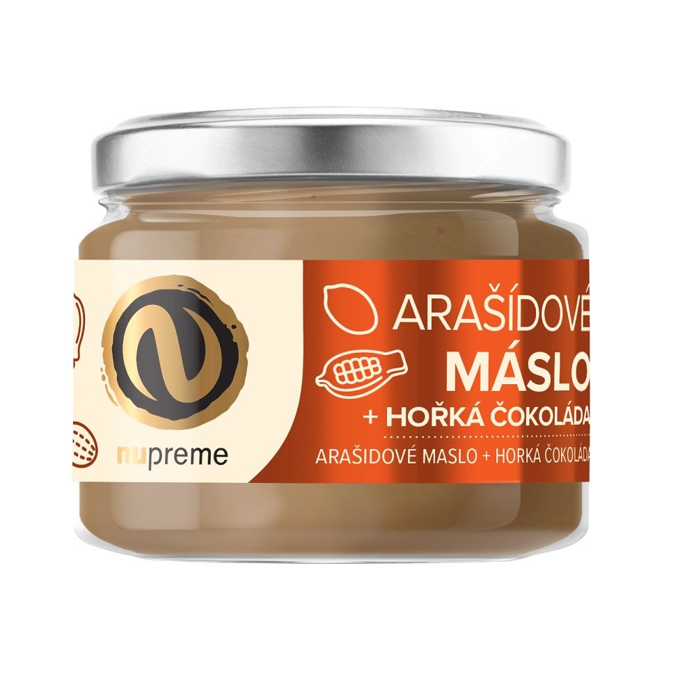 Nupreme Arašídový krém s hořkou čokoládou 220 g Nupreme