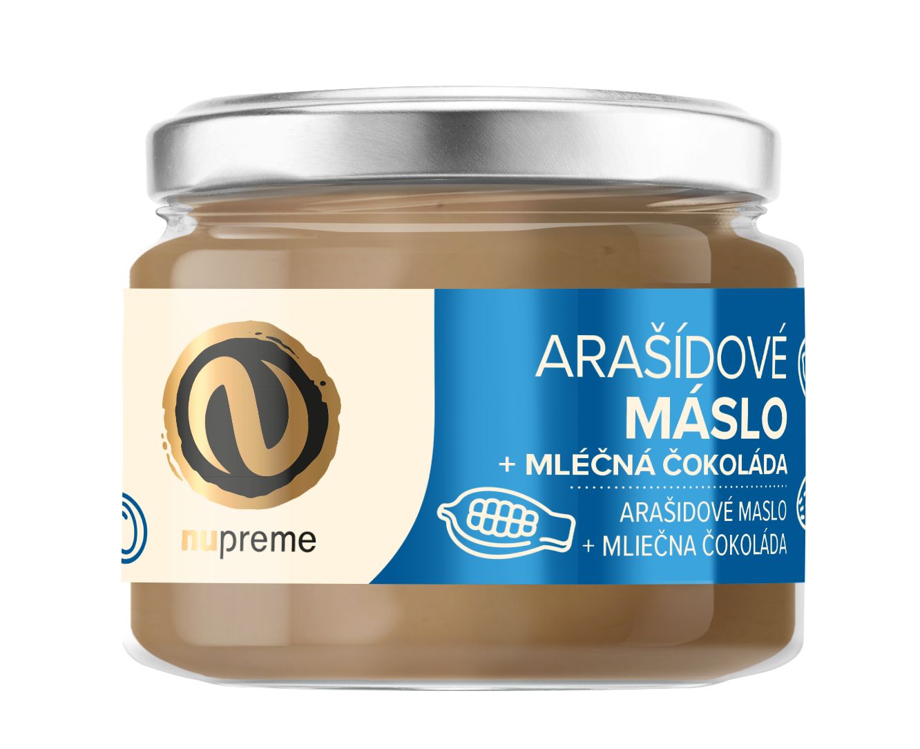 Nupreme Arašídový krém s mléčnou čokoládou 220 g Nupreme