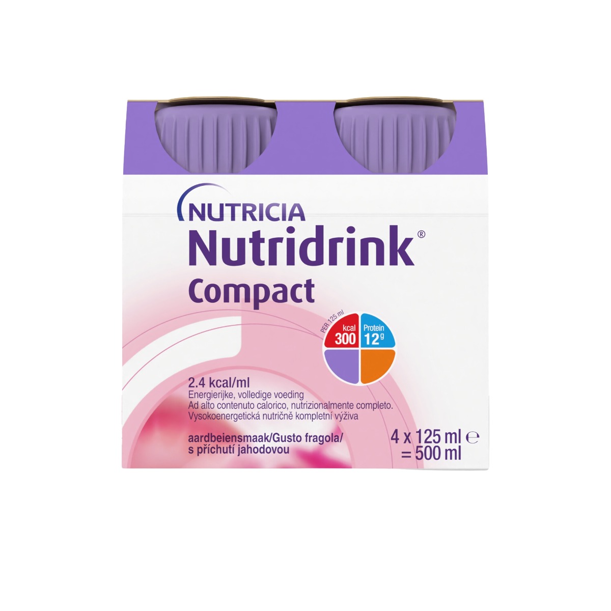 Nutridrink Compact s příchutí jahodovou 4x125 ml Nutridrink