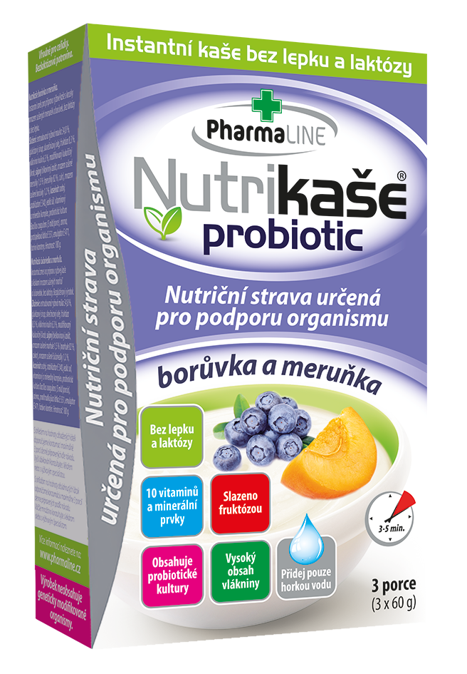 Nutrikaše probiotic meruňka a borůvka 3x60 g Nutrikaše